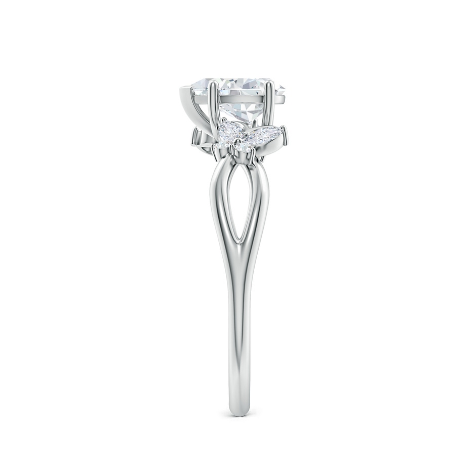 7x5mm FGVS Lab-Grown Pear-Shaped Diamond Butterfly Engagement Ring in 18K White Gold side 299