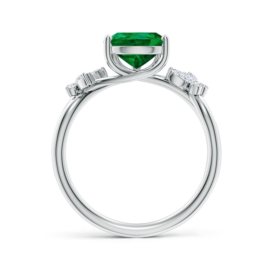 10x8mm Labgrown Lab-Grown Pear-Shaped Emerald Butterfly Engagement Ring in P950 Platinum side 199