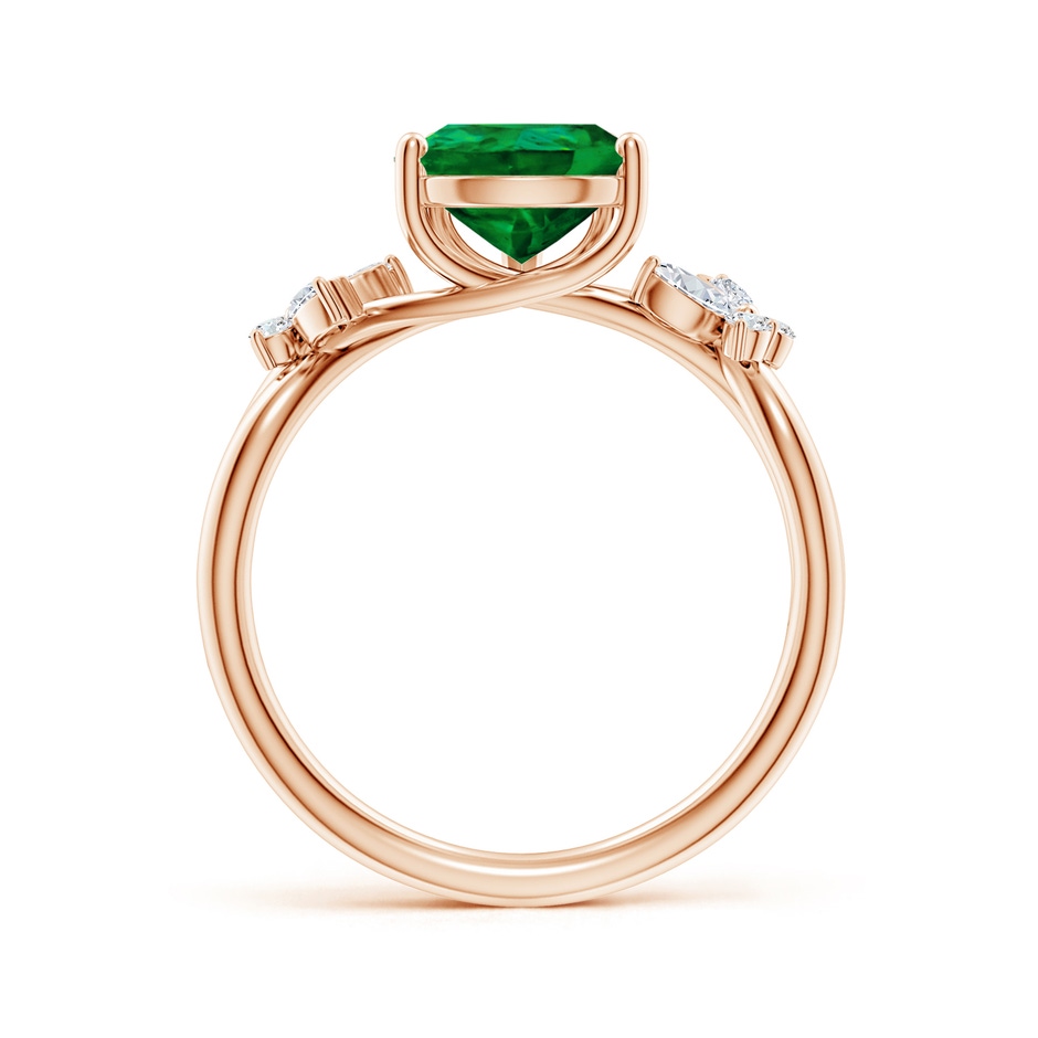 10x8mm Labgrown Lab-Grown Pear-Shaped Emerald Butterfly Engagement Ring in Rose Gold side 199
