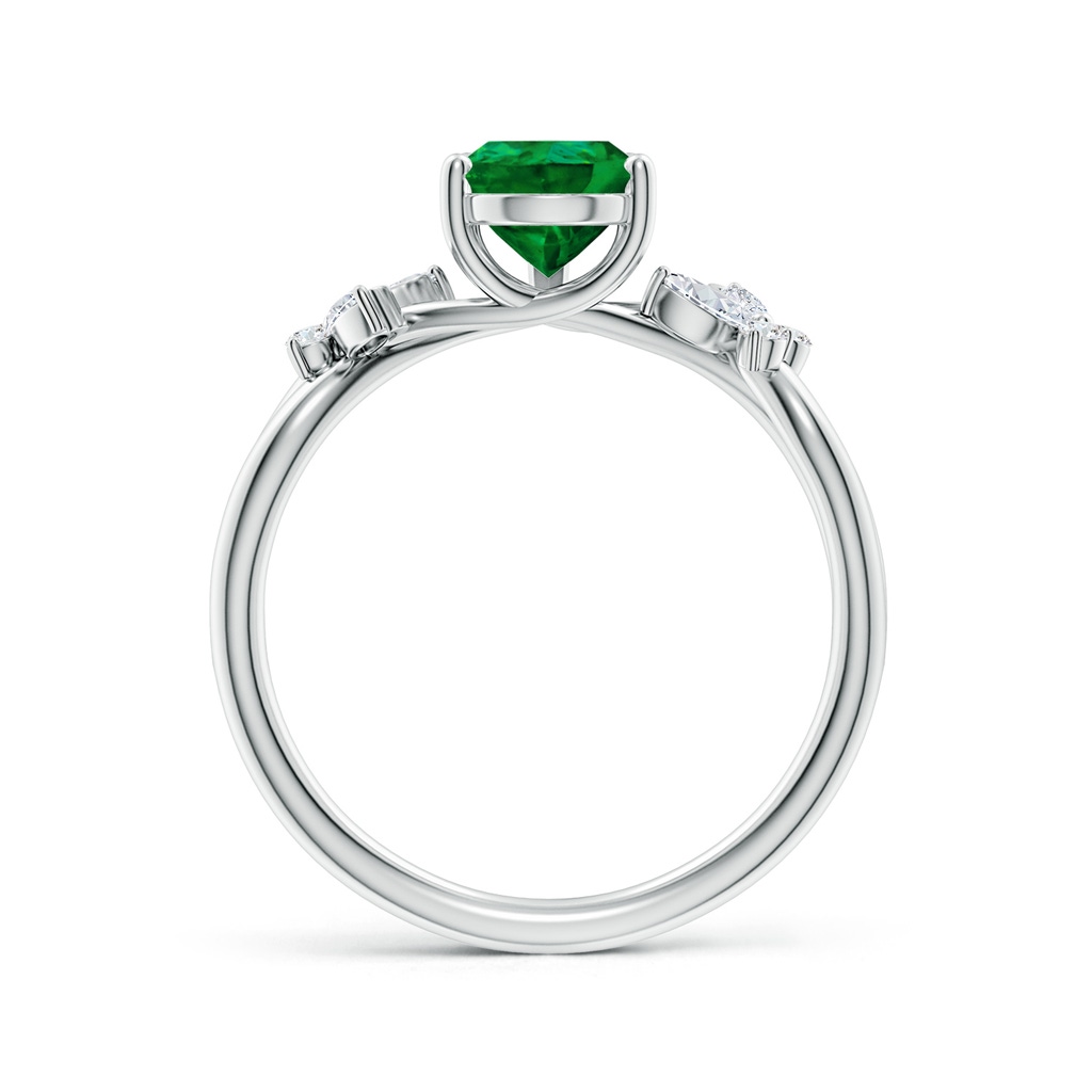 9x7mm Labgrown Lab-Grown Pear-Shaped Emerald Butterfly Engagement Ring in 18K White Gold - side 199