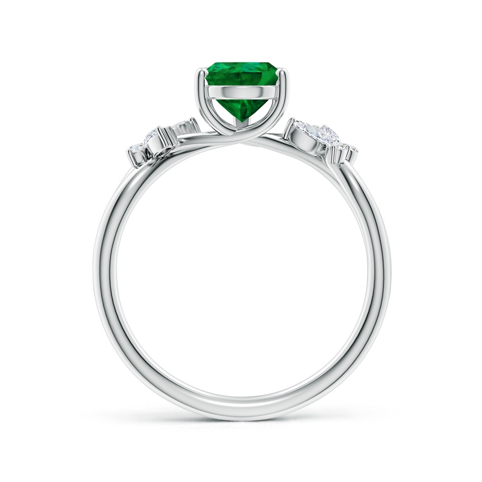 9x7mm Labgrown Lab-Grown Pear-Shaped Emerald Butterfly Engagement Ring in 18K White Gold side 199