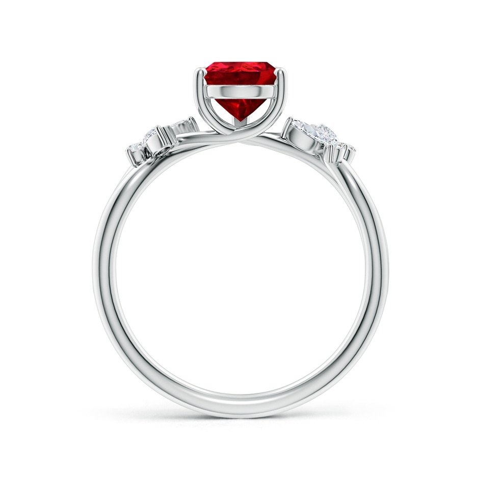 9x7mm Labgrown Lab-Grown Pear-Shaped Ruby Butterfly Engagement Ring in 18K White Gold side 199