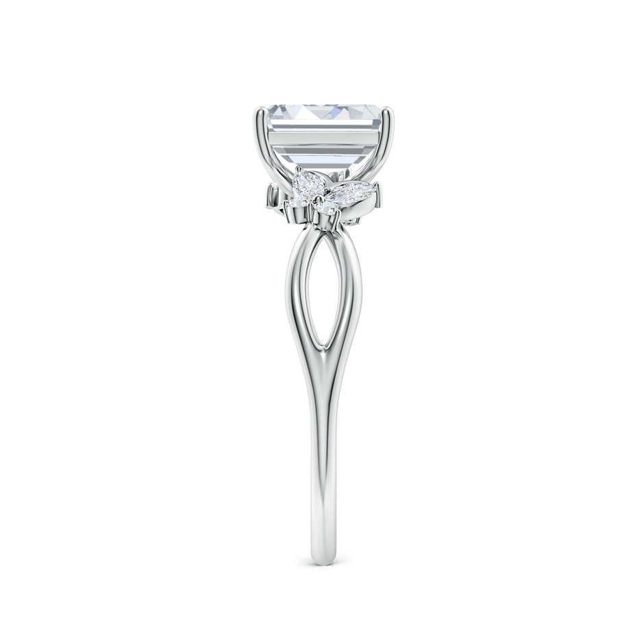 7x5mm FGVS Lab-Grown Emerald-Cut Diamond Butterfly Engagement Ring in 18K White Gold side 299