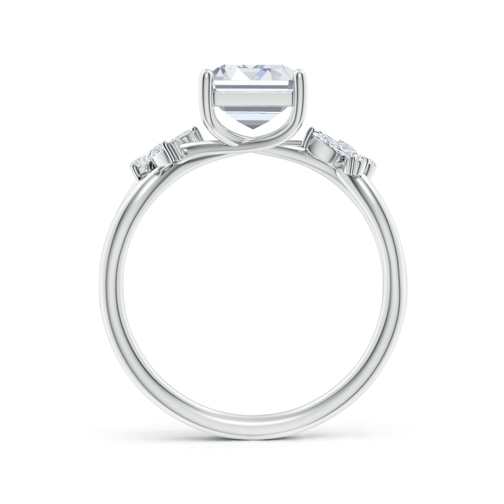 8.5x6.5mm FGVS Lab-Grown Emerald-Cut Diamond Butterfly Engagement Ring in White Gold - side 199