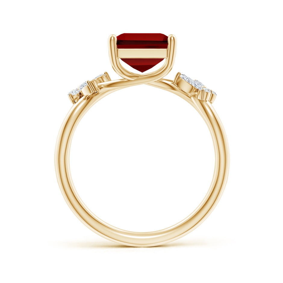 10x8mm Labgrown Lab-Grown Emerald-Cut Ruby Butterfly Engagement Ring in 18K Yellow Gold side 199