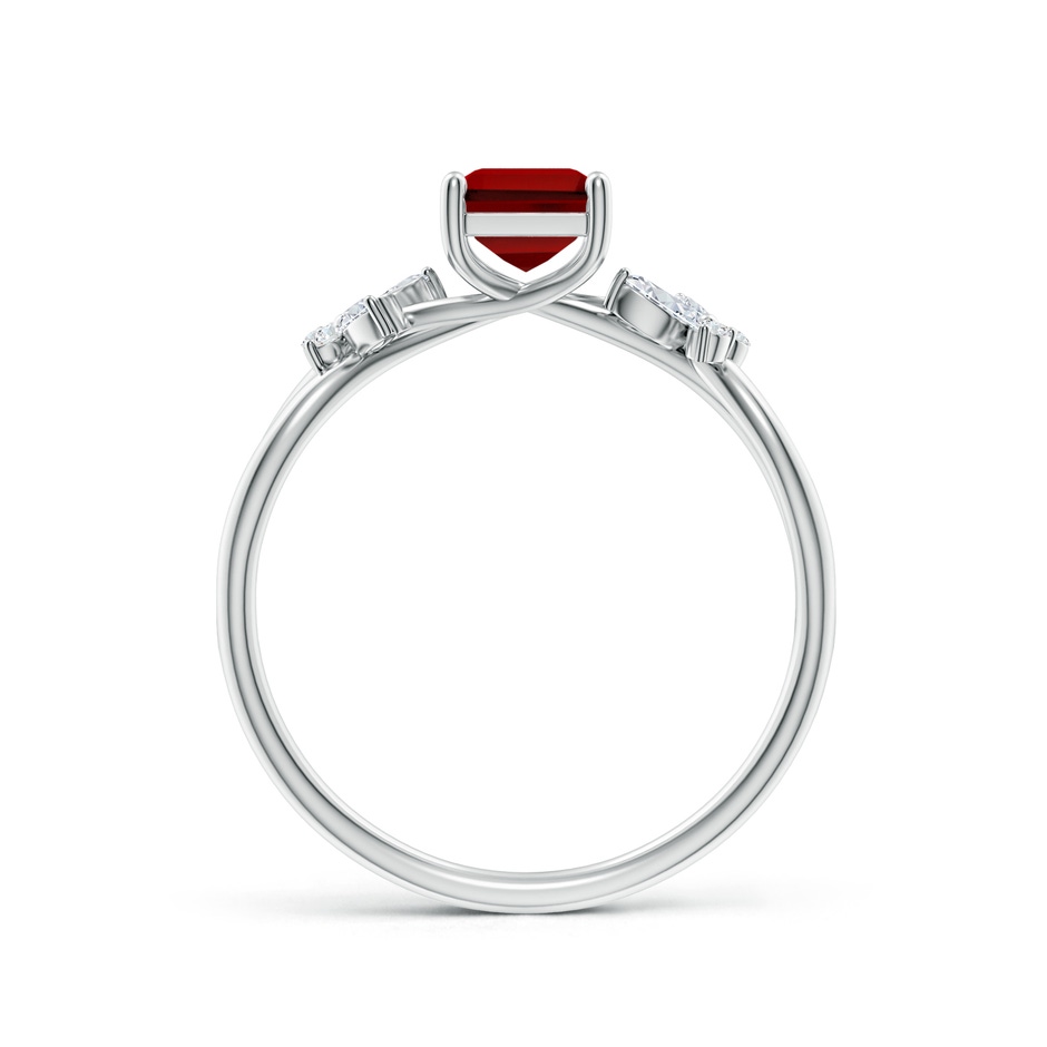 7x5mm Labgrown Lab-Grown Emerald-Cut Ruby Butterfly Engagement Ring in White Gold side 199