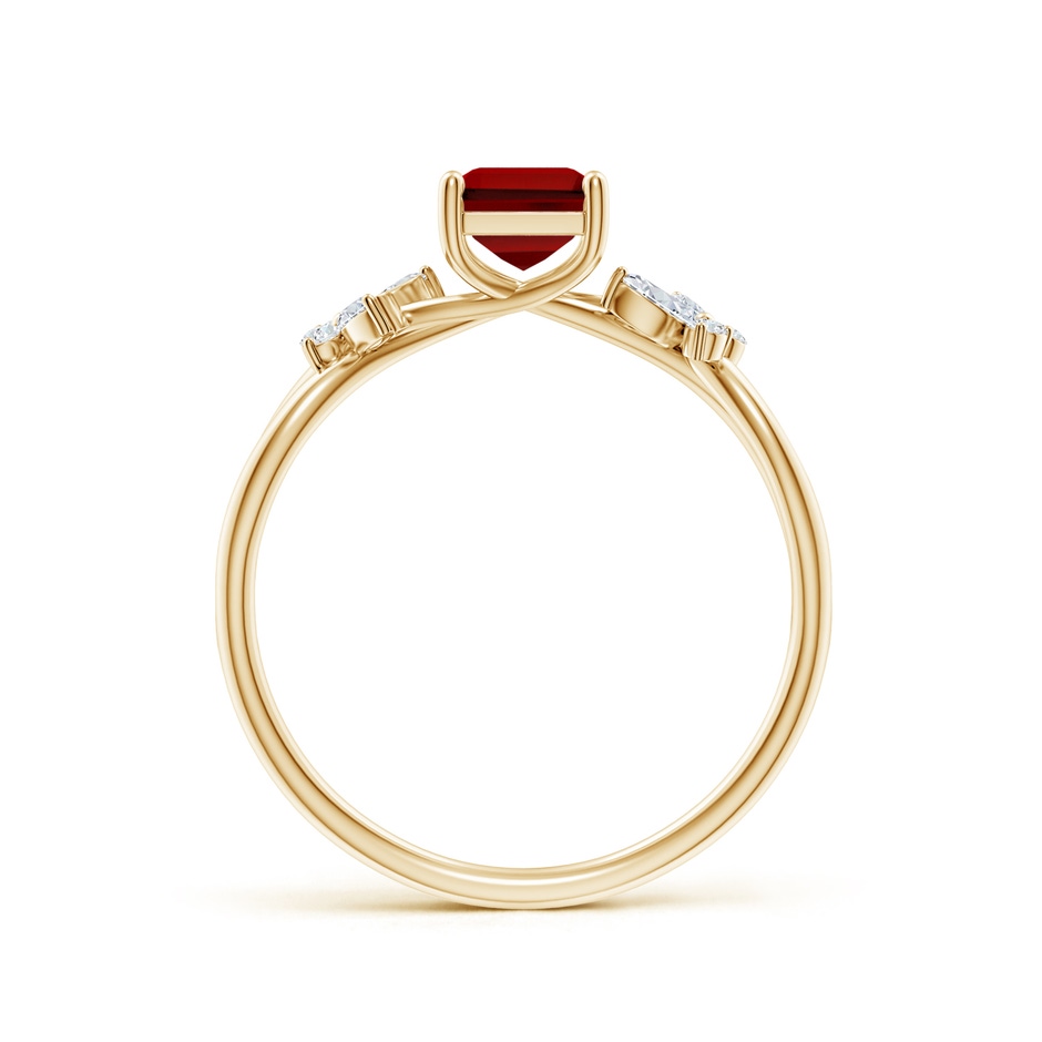 7x5mm Labgrown Lab-Grown Emerald-Cut Ruby Butterfly Engagement Ring in Yellow Gold side 199
