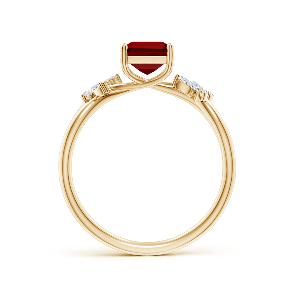 8x6mm Labgrown Lab-Grown Emerald-Cut Ruby Butterfly Engagement Ring in Yellow Gold side 199