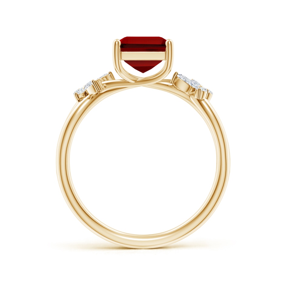 9x7mm Labgrown Lab-Grown Emerald-Cut Ruby Butterfly Engagement Ring in Yellow Gold side 199