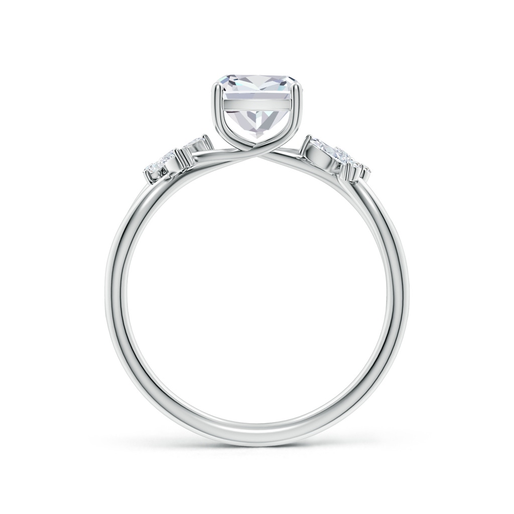 8x6mm FGVS Lab-Grown Cushion Rectangular Diamond Butterfly Engagement Ring in White Gold - side 199