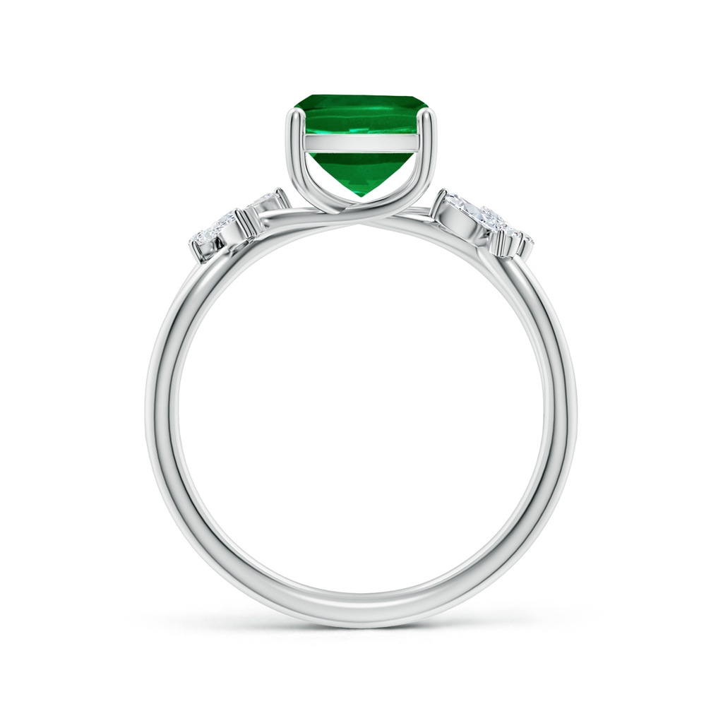 9x7mm Labgrown Lab-Grown Cushion Rectangular Emerald Butterfly Engagement Ring in White Gold Side 199