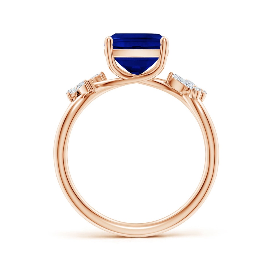 10x8mm Labgrown Lab-Grown Cushion Rectangular Blue Sapphire Butterfly Engagement Ring in 18K Rose Gold side 199