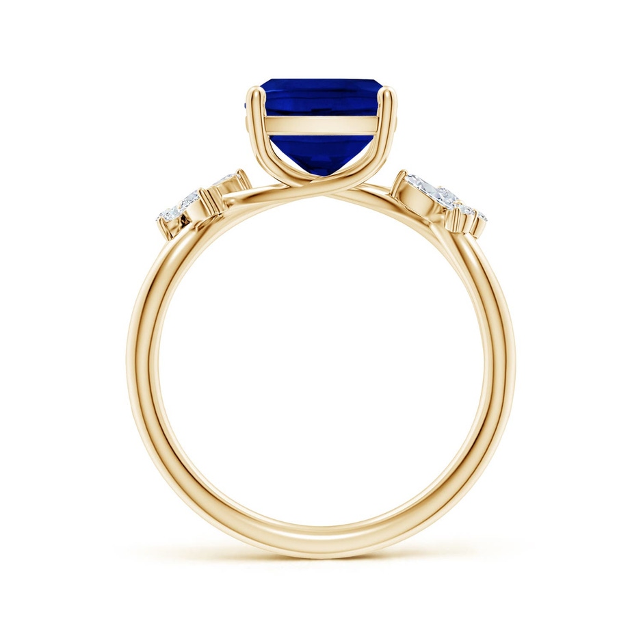 10x8mm Labgrown Lab-Grown Cushion Rectangular Blue Sapphire Butterfly Engagement Ring in 18K Yellow Gold side 199