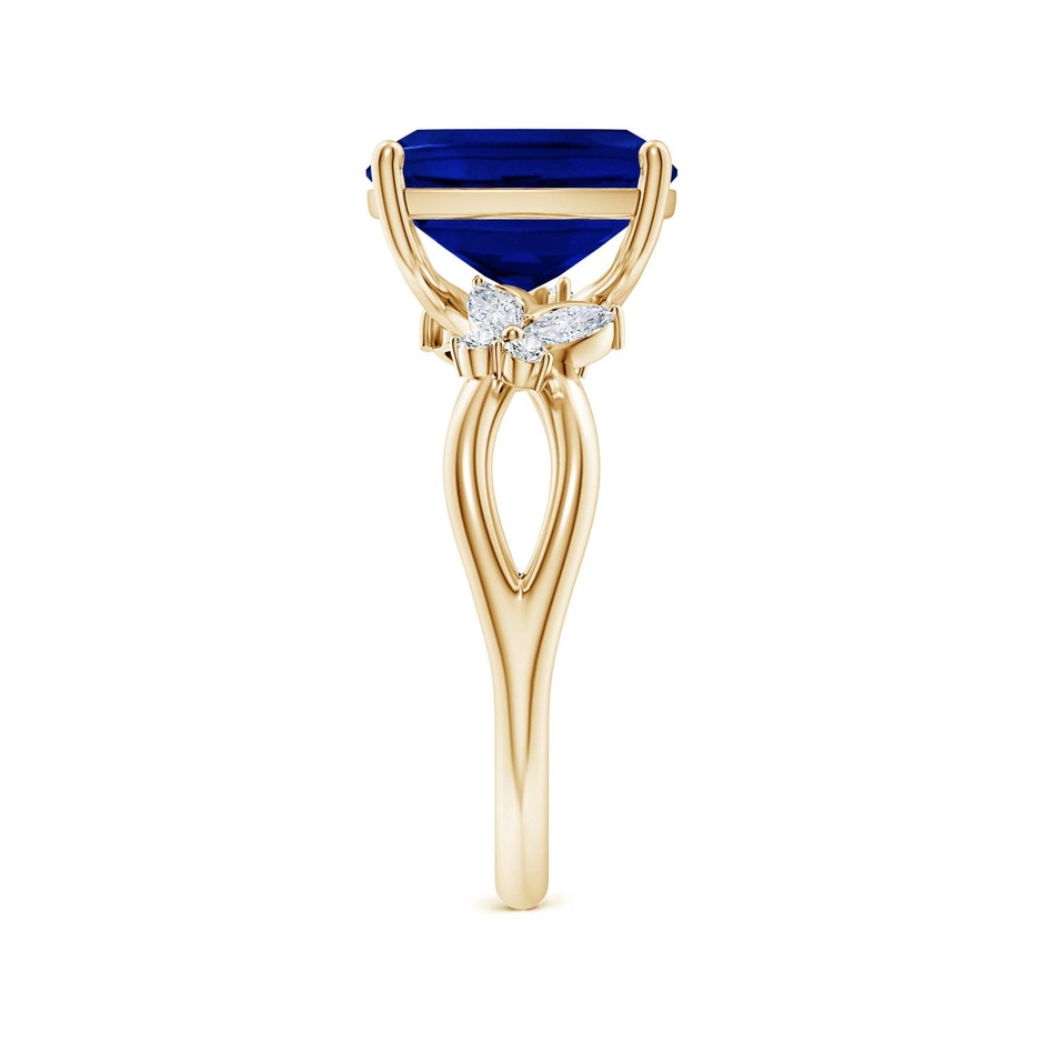 10x8mm Labgrown Lab-Grown Cushion Rectangular Blue Sapphire Butterfly Engagement Ring in 18K Yellow Gold side 299