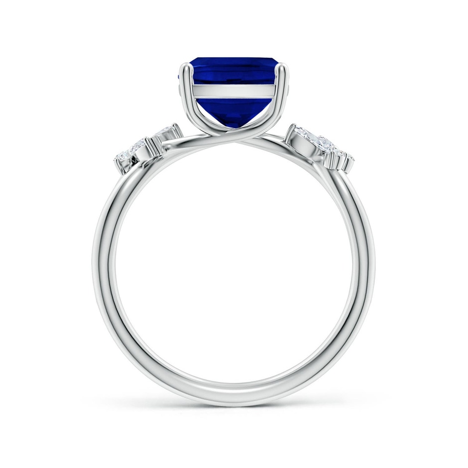 10x8mm Labgrown Lab-Grown Cushion Rectangular Blue Sapphire Butterfly Engagement Ring in White Gold side 199