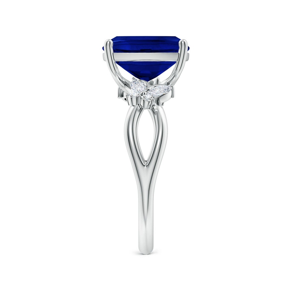 10x8mm Labgrown Lab-Grown Cushion Rectangular Blue Sapphire Butterfly Engagement Ring in White Gold side 299