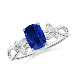 Cushion Rectangular Lab-Grown Lab Grown Blue Sapphire
