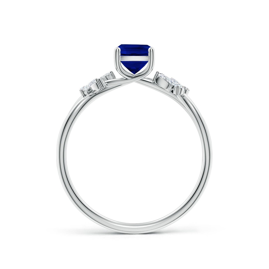 7x5mm Labgrown Lab-Grown Cushion Rectangular Blue Sapphire Butterfly Engagement Ring in 18K White Gold side 199