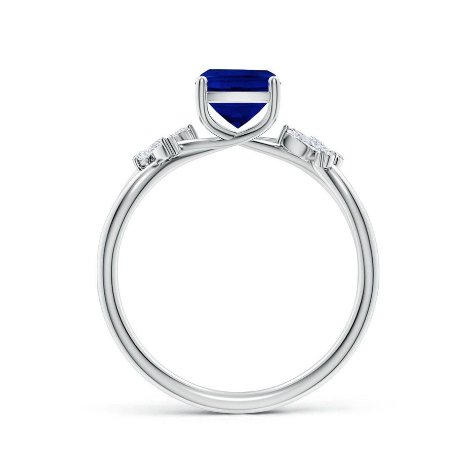 8x6mm Labgrown Lab-Grown Cushion Rectangular Blue Sapphire Butterfly Engagement Ring in 18K White Gold side 199