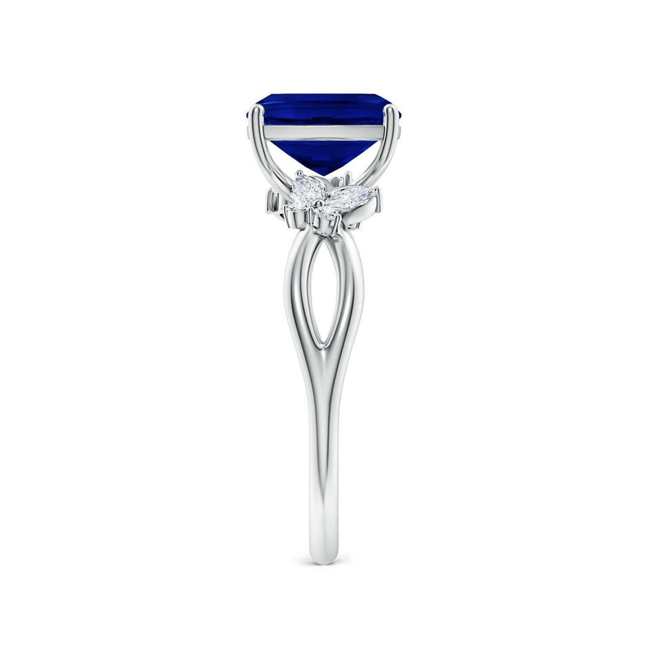 8x6mm Labgrown Lab-Grown Cushion Rectangular Blue Sapphire Butterfly Engagement Ring in 18K White Gold side 299