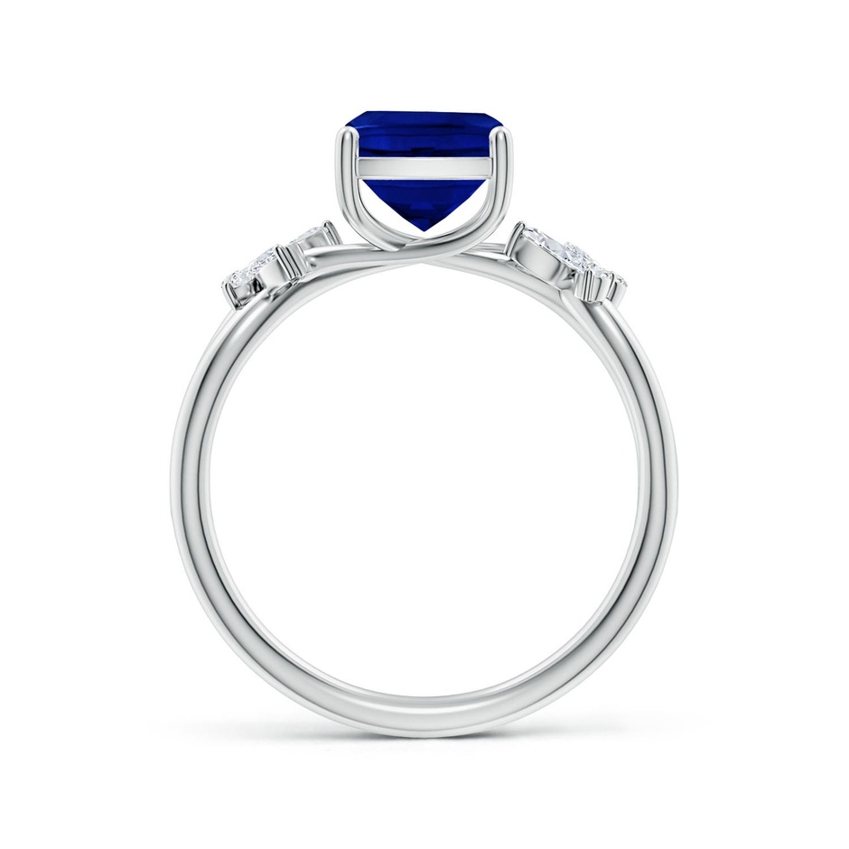 9x7mm Labgrown Lab-Grown Cushion Rectangular Blue Sapphire Butterfly Engagement Ring in White Gold side 199