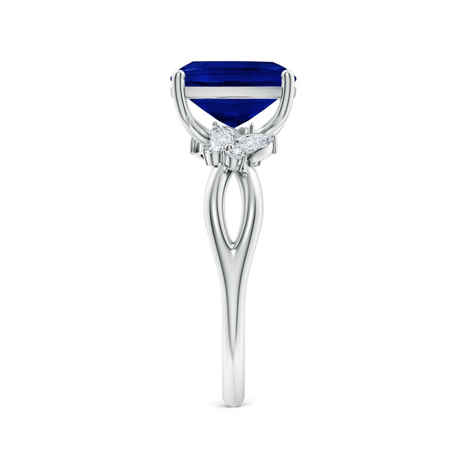 9x7mm Labgrown Lab-Grown Cushion Rectangular Blue Sapphire Butterfly Engagement Ring in White Gold side 299