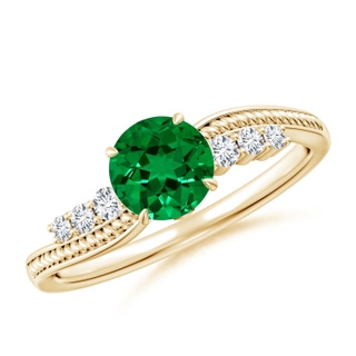 Round Lab-Grown Lab Grown Emerald