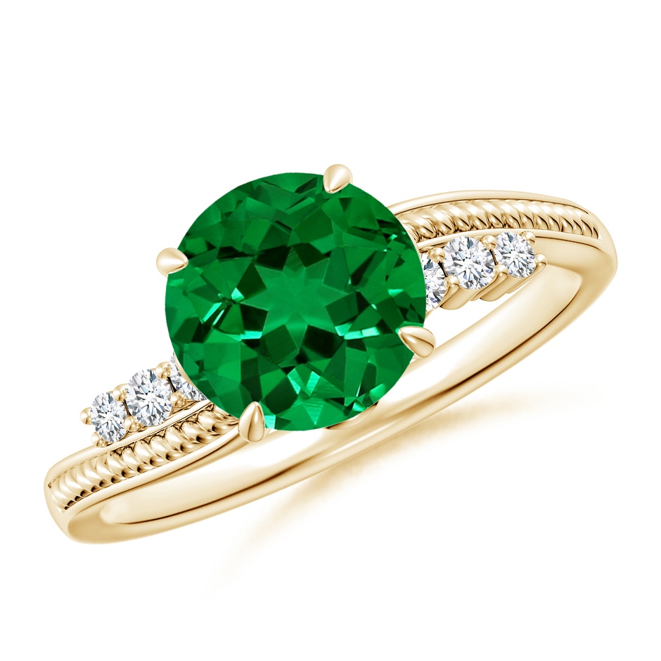 8mm Labgrown LSR4617ED-YGE-Labgrown-8 in 18K Yellow Gold 