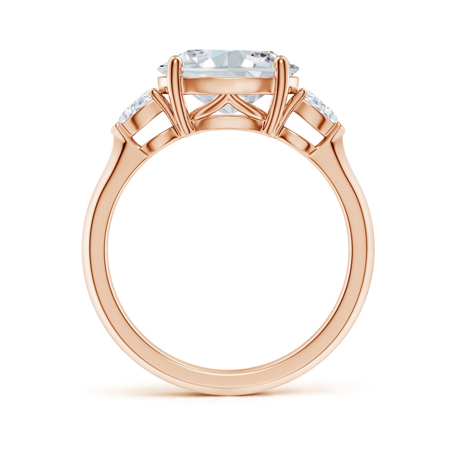 10x8mm FGVS Lab-Grown Classic East-West Oval Diamond Side Stone Engagement Ring in 18K Rose Gold side 199