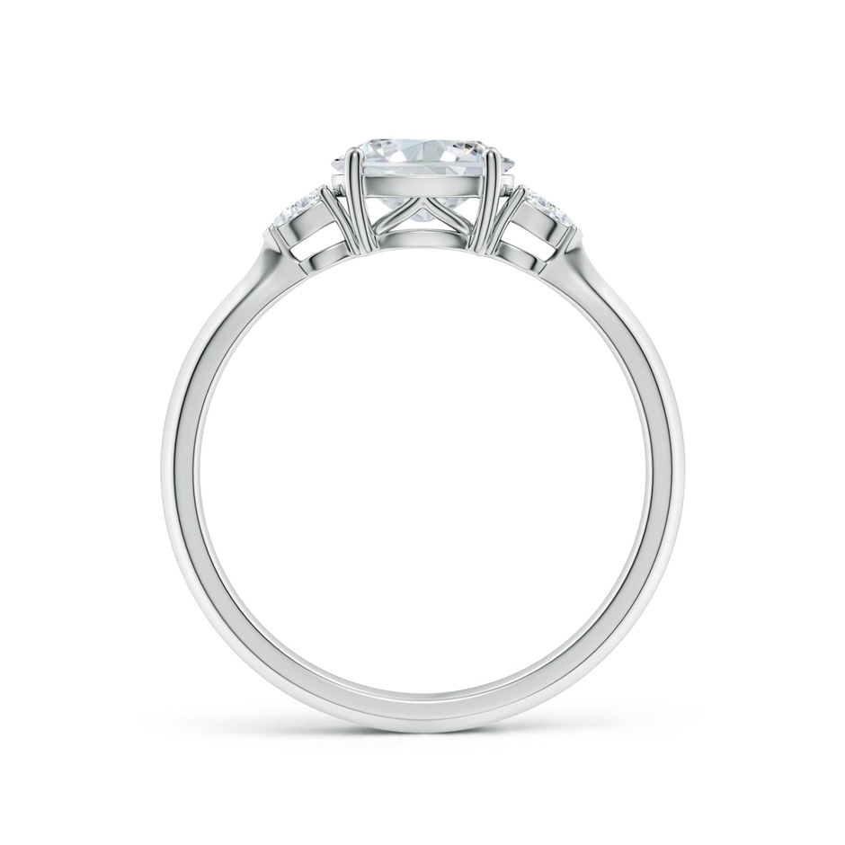 7x5mm FGVS Lab-Grown Classic East-West Oval Diamond Side Stone Engagement Ring in P950 Platinum side 199
