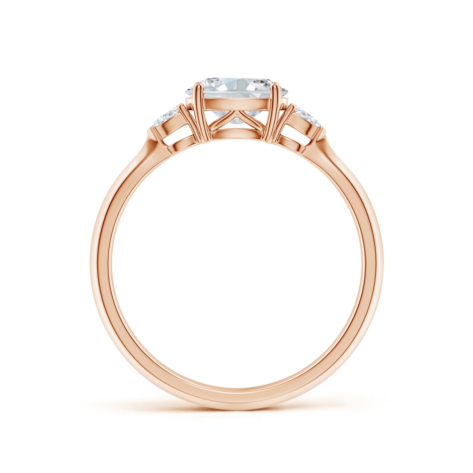 7x5mm FGVS Lab-Grown Classic East-West Oval Diamond Side Stone Engagement Ring in Rose Gold side 199