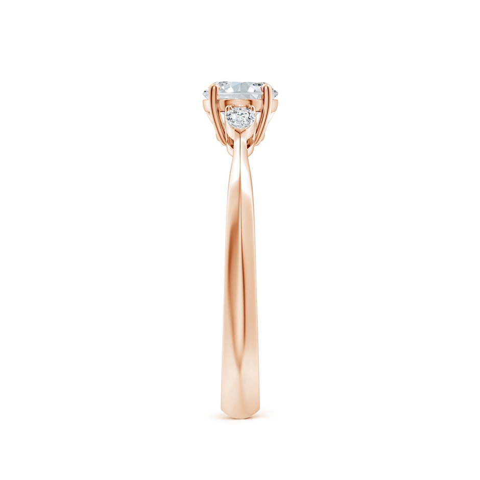 7x5mm FGVS Lab-Grown Classic East-West Oval Diamond Side Stone Engagement Ring in Rose Gold side 299