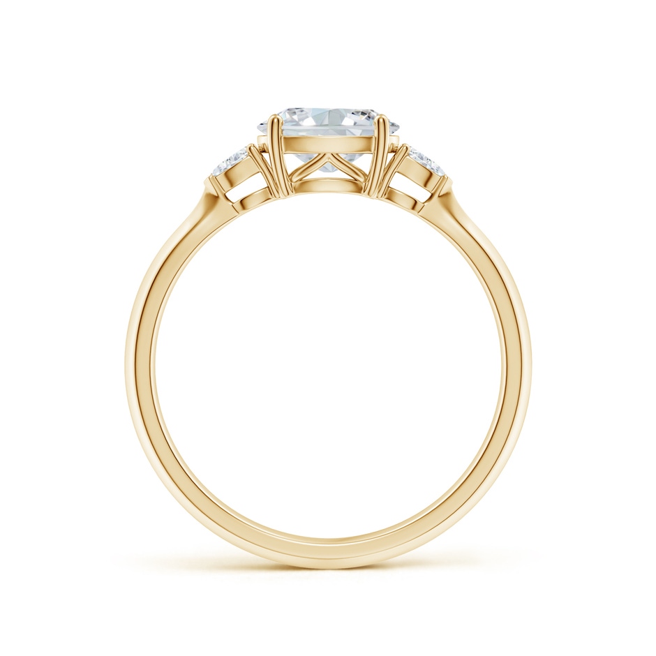 7x5mm FGVS Lab-Grown Classic East-West Oval Diamond Side Stone Engagement Ring in Yellow Gold side 199