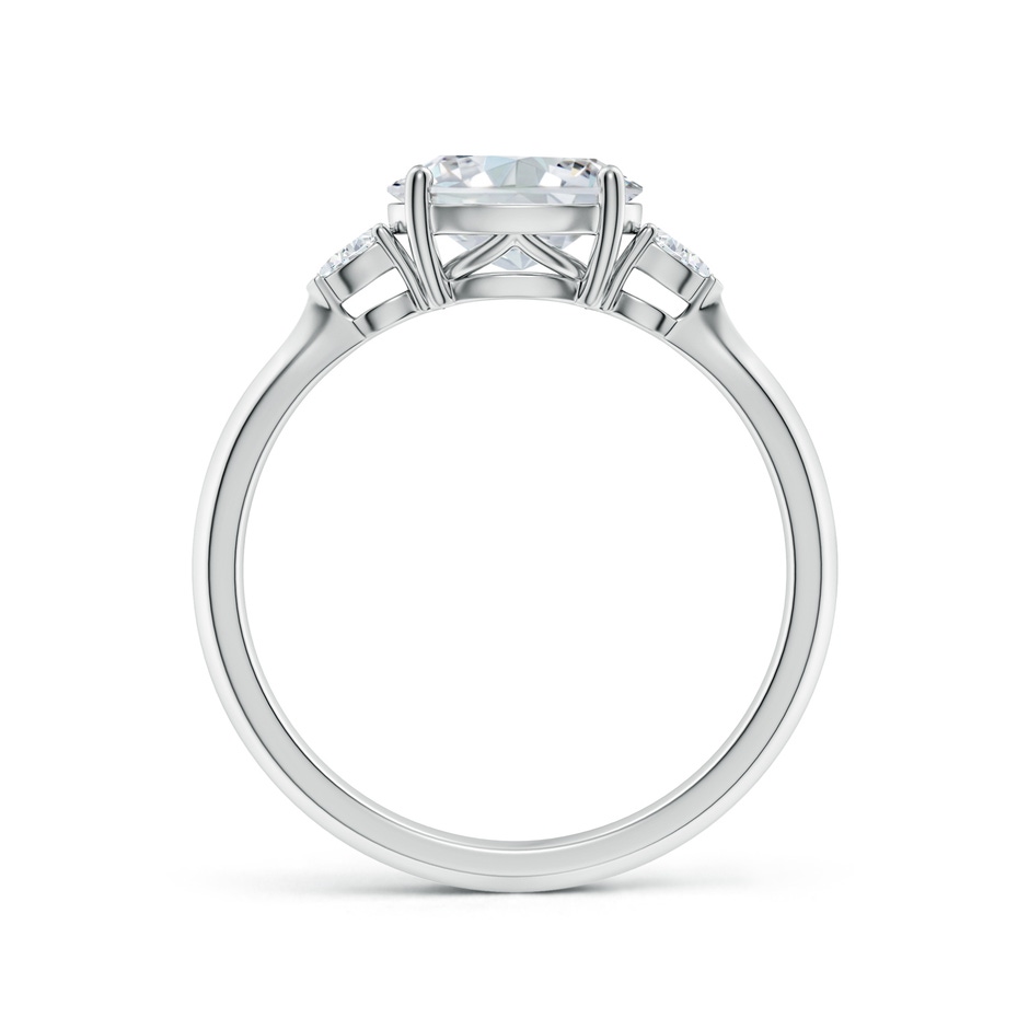8x6mm FGVS Lab-Grown Classic East-West Oval Diamond Side Stone Engagement Ring in P950 Platinum side 199