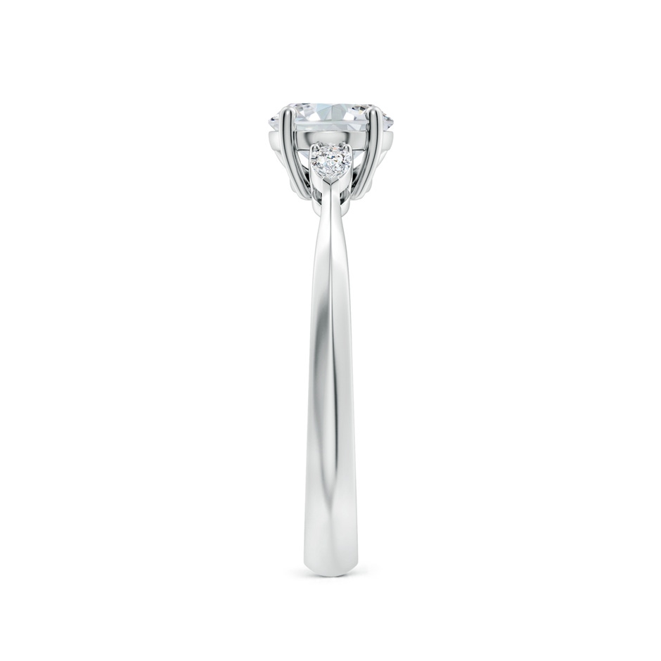 8x6mm FGVS Lab-Grown Classic East-West Oval Diamond Side Stone Engagement Ring in P950 Platinum side 299