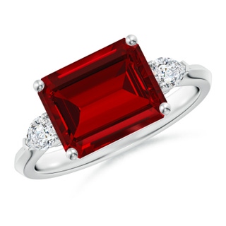 Emerald Cut Lab-Grown Lab Grown Ruby