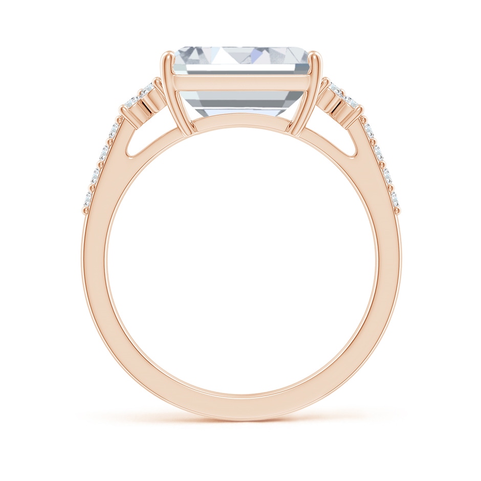 10x7mm FGVS Lab-Grown East-West Emerald-Cut Diamond Side Stone Engagement Ring in 18K Rose Gold side 199