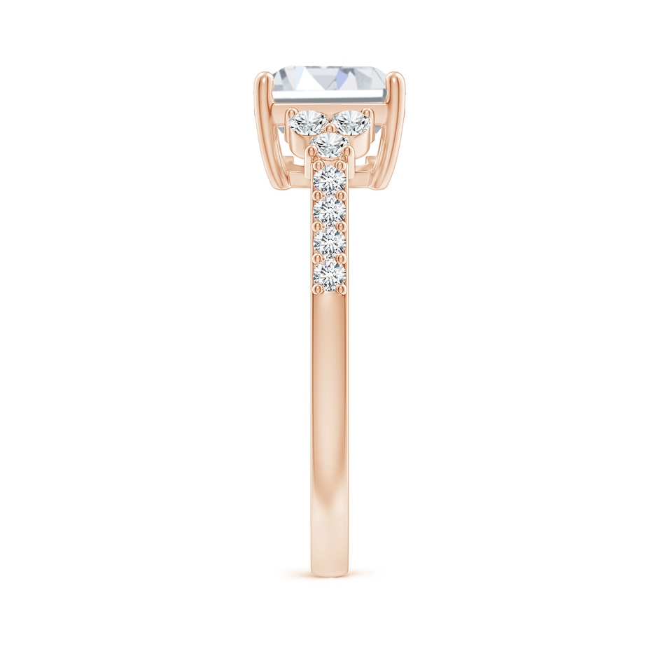 10x7mm FGVS Lab-Grown East-West Emerald-Cut Diamond Side Stone Engagement Ring in 18K Rose Gold side 299