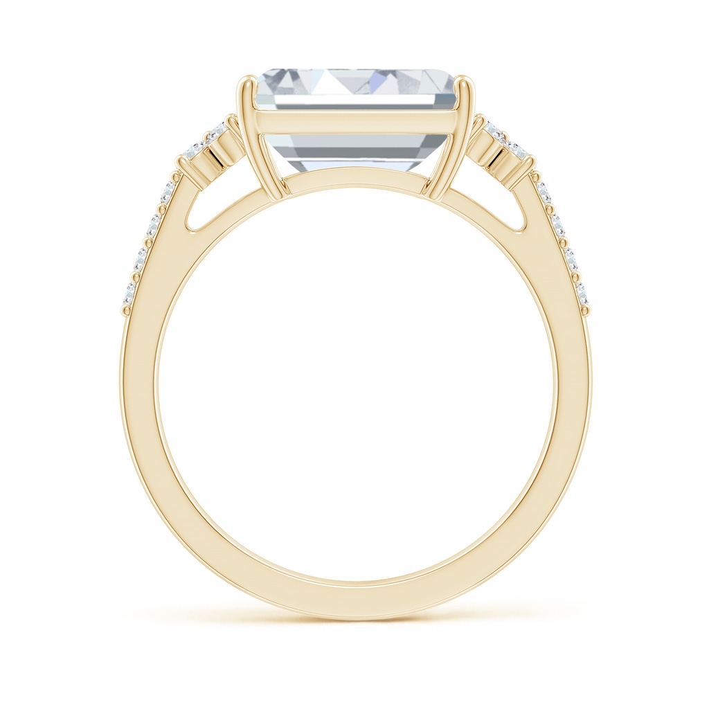 10x7mm FGVS Lab-Grown East-West Emerald-Cut Diamond Side Stone Engagement Ring in Yellow Gold Side 199