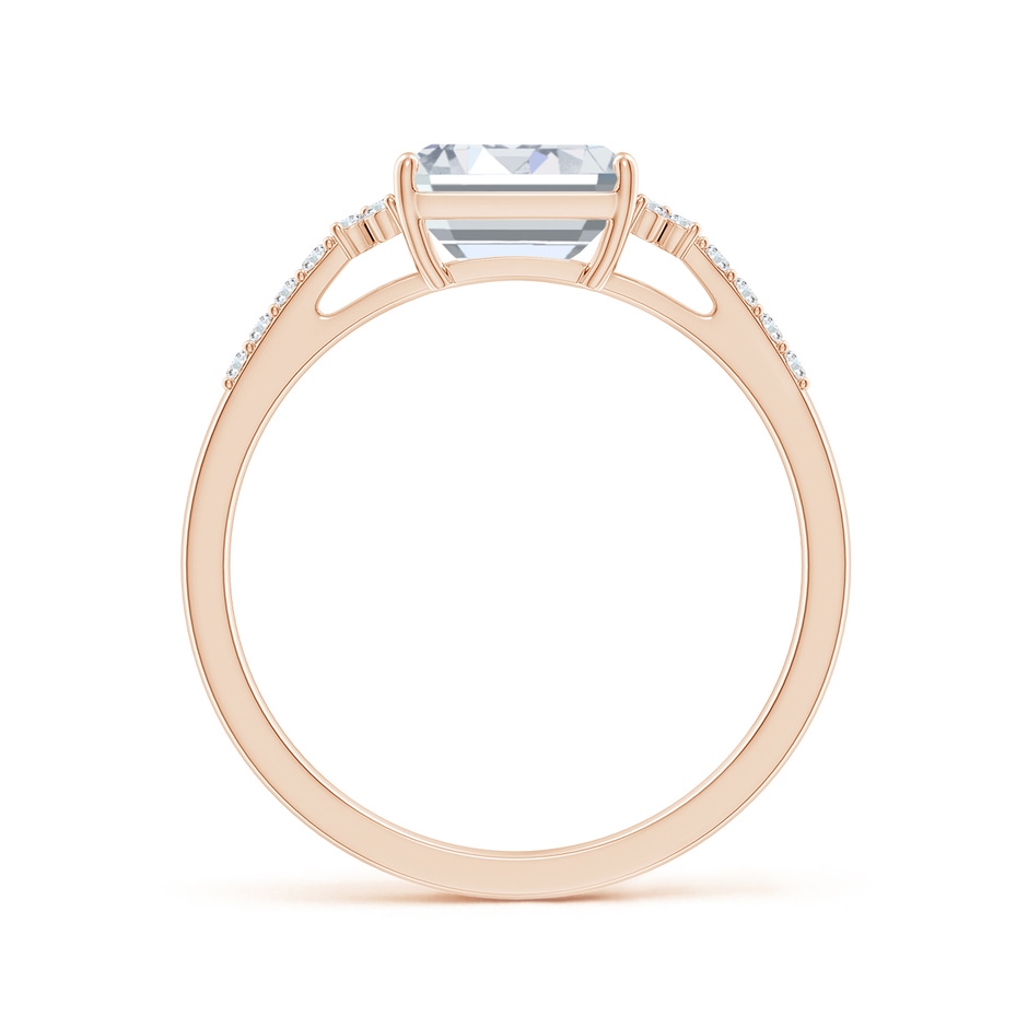 7x5mm FGVS Lab-Grown East-West Emerald-Cut Diamond Side Stone Engagement Ring in Rose Gold side 199