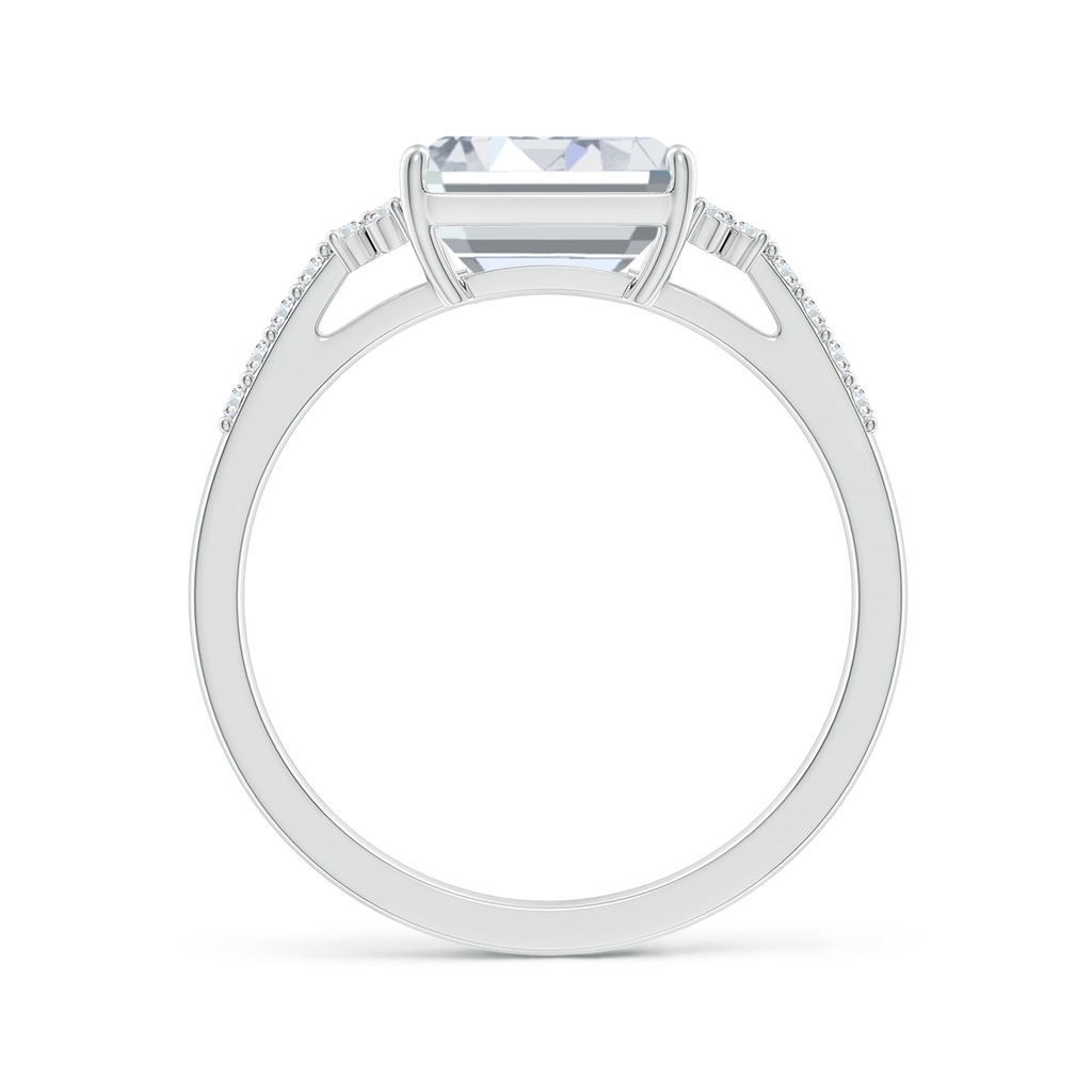 8x6mm FGVS Lab-Grown East-West Emerald-Cut Diamond Side Stone Engagement Ring in White Gold - side 199