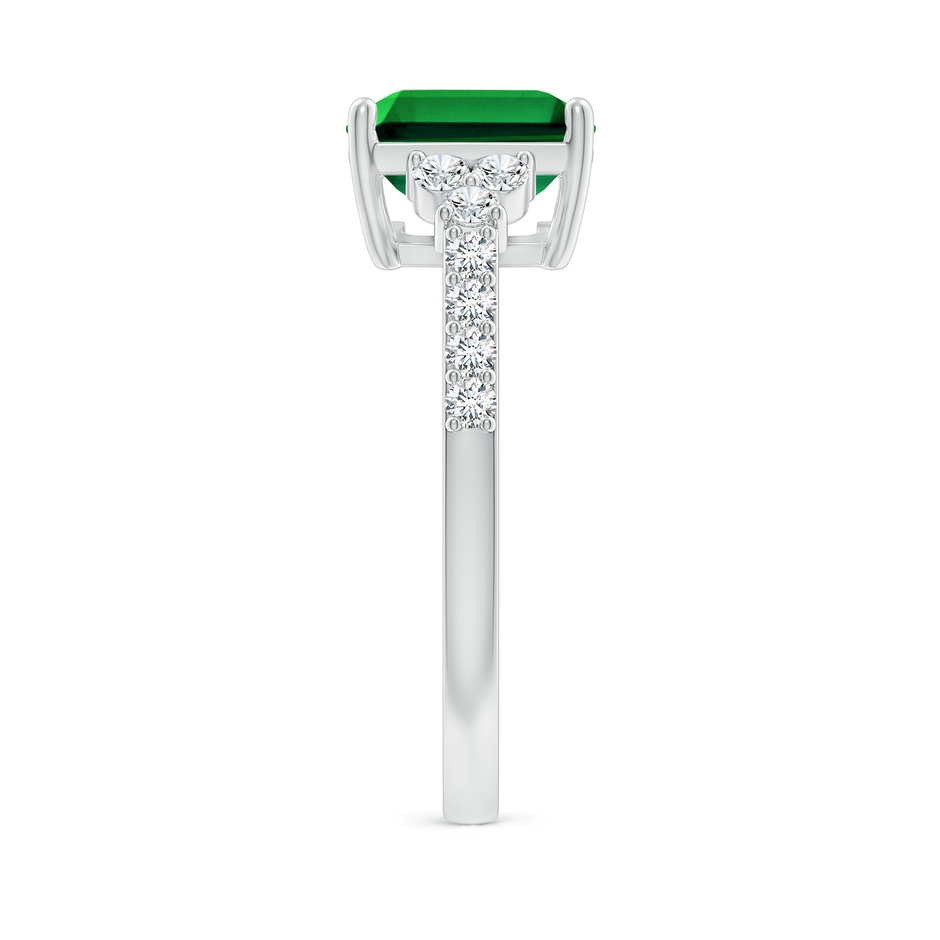 10x8mm Labgrown Lab-Grown East-West Emerald-Cut Emerald Side Stone Engagement Ring in P950 Platinum side 299