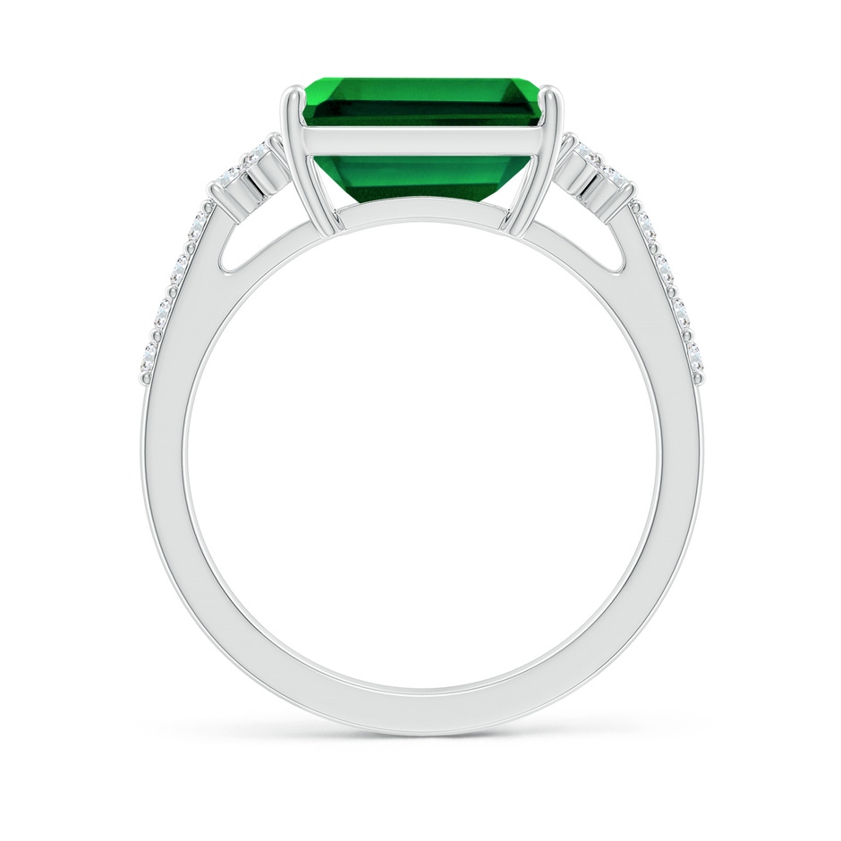 10x8mm Labgrown Lab-Grown East-West Emerald-Cut Emerald Side Stone Engagement Ring in White Gold side 199