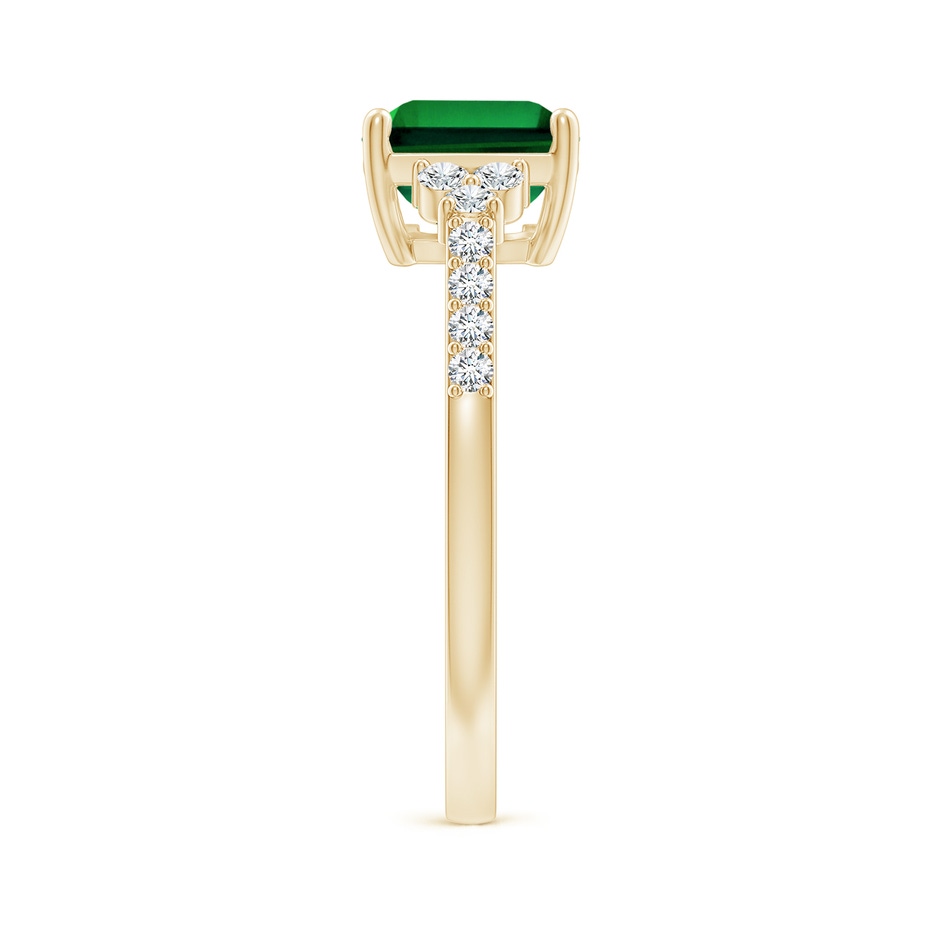 9x7mm Labgrown Lab-Grown East-West Emerald-Cut Emerald Side Stone Engagement Ring in 18K Yellow Gold side 299