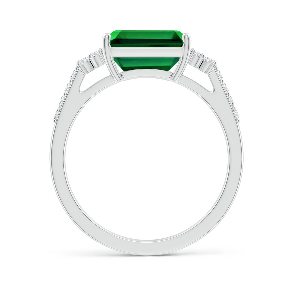 9x7mm Labgrown Lab-Grown East-West Emerald-Cut Emerald Side Stone Engagement Ring in White Gold side 199