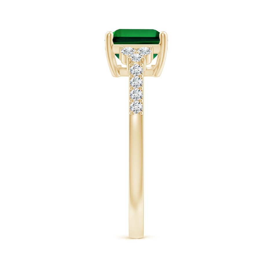 9x7mm Labgrown Lab-Grown East-West Emerald-Cut Emerald Side Stone Engagement Ring in Yellow Gold side 299