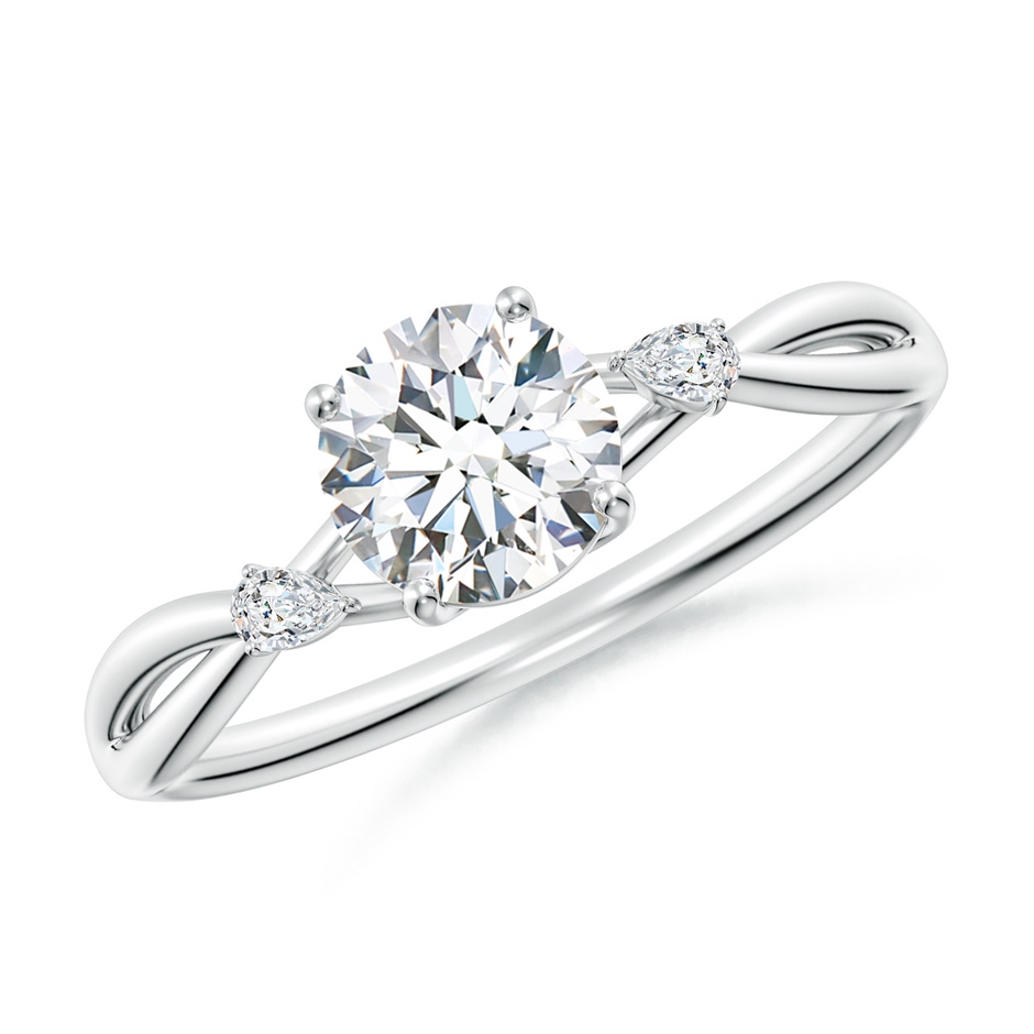 5.9mm FGVS Lab-Grown Nature Inspired Round Diamond Side Stone Engagement Ring in P950 Platinum 