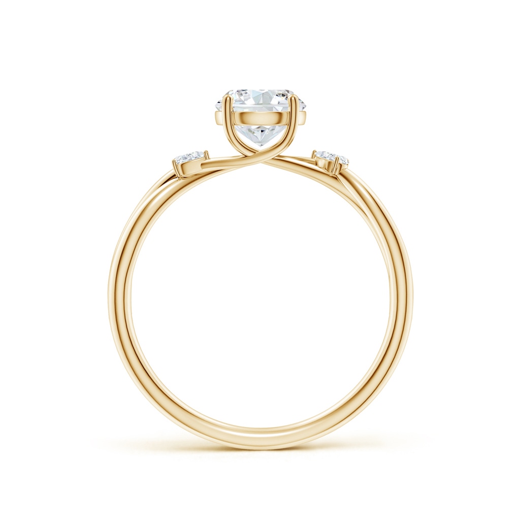 5.9mm FGVS Lab-Grown Nature Inspired Round Diamond Side Stone Engagement Ring in Yellow Gold - side 199
