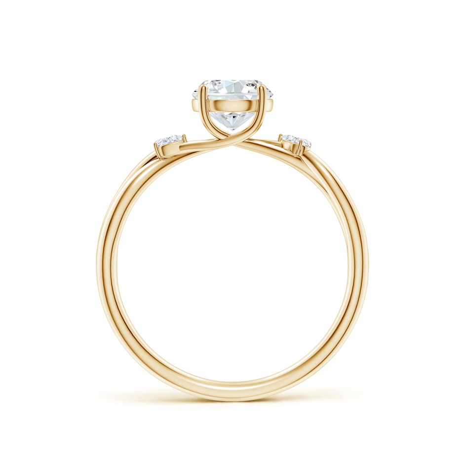 5.9mm FGVS Lab-Grown Nature Inspired Round Diamond Side Stone Engagement Ring in Yellow Gold side 199