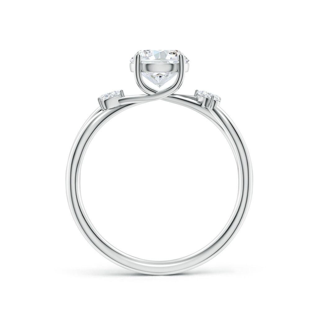 6.4mm FGVS Lab-Grown Nature Inspired Round Diamond Side Stone Engagement Ring in 18K White Gold - side 199